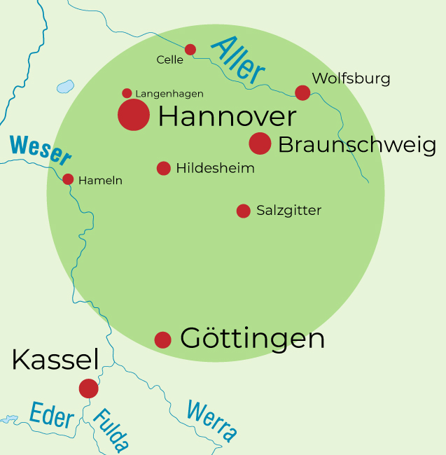 Raum Hannover-Braunschweig-Göttingen-Wolfsburg